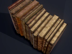 Medieval books row 1 designs 1 and 2 3D Model