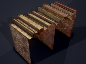 Medieval books row 1 designs 1 and 2 3D Model