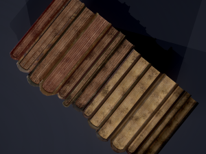 Medieval books row 1 designs 1 and 2 3D Model