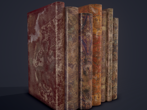 Medieval books row 1 designs 1 and 2 3D Model