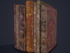 Medieval books row 1 designs 1 and 2 3D Model