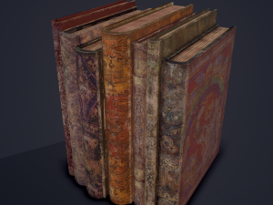 Medieval books row 1 designs 1 and 2 3D Model