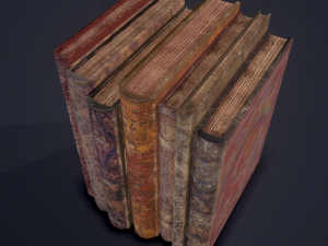 Medieval books row 1 designs 1 and 2 3D Model