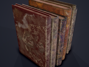 Medieval books row 1 designs 1 and 2 3D Model