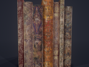 Medieval books row 1 designs 1 and 2 3D Model