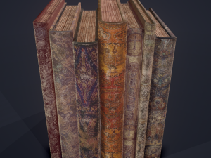 Medieval books row 1 designs 1 and 2 3D Model