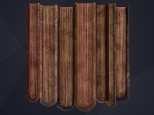 Medieval books row 1 designs 1 and 2 3D Model