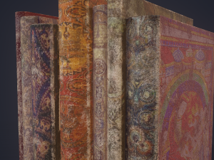 Medieval books row 1 designs 1 and 2 3D Model