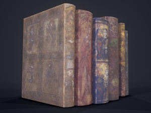 Medieval books row 2 designs 1 3D Model