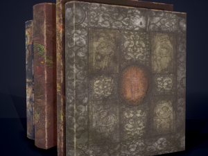 Medieval books row 2 designs 1 3D Model