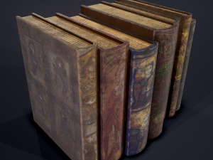 Medieval books row 2 designs 1 3D Model