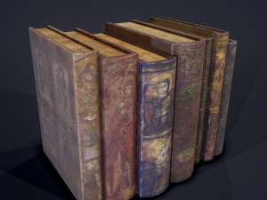 Medieval books row 2 designs 1 3D Model