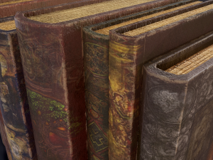 Medieval books row 2 designs 1 3D Model