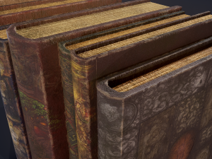 Medieval books row 2 designs 1 3D Model