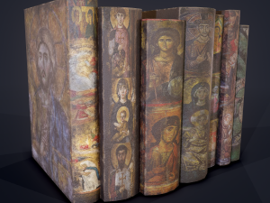 Medieval books row 2 designs 2 3D Model