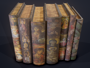 Medieval books row 2 designs 2 3D Model