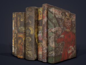 Medieval books row 2 designs 2 3D Model
