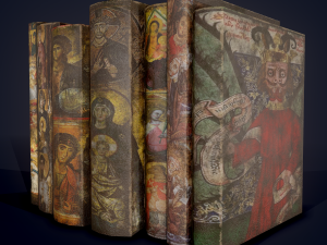 Medieval books row 2 designs 2 3D Model