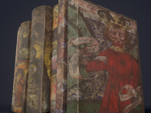 Medieval books row 2 designs 2 3D Model