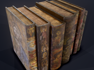 Medieval books row 2 designs 2 3D Model