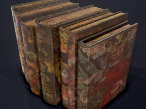Medieval books row 2 designs 2 3D Model