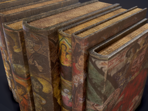 Medieval books row 2 designs 2 3D Model