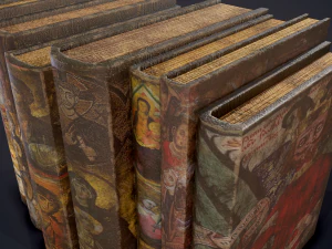 Medieval books row 2 designs 2 3D Model