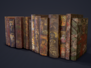 Medieval books row 2 designs 1 and 2 3D Model