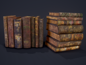Medieval books row 2 designs 1 and 2 3D Model