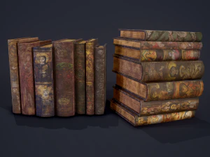 Medieval books row 2 designs 1 and 2 3D Model