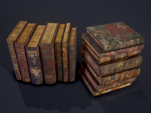 Medieval books row 2 designs 1 and 2 3D Model
