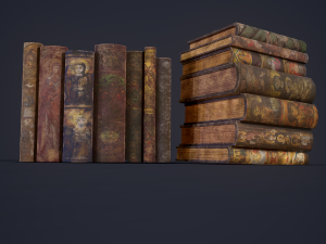 Medieval books row 2 designs 1 and 2 3D Model