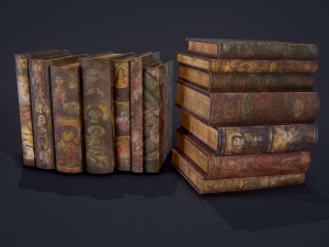Medieval books row 2 designs 1 and 2 3D Model