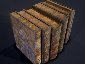Medieval books row 2 designs 1 and 2 3D Model