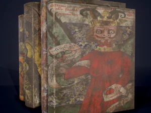 Medieval books row 2 designs 1 and 2 3D Model