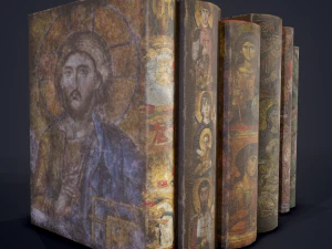 Medieval books row 2 designs 1 and 2 3D Model