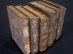 Medieval books row 2 designs 1 and 2 3D Model