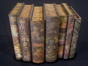 Medieval books row 2 designs 1 and 2 3D Model