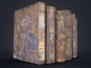 Medieval books row 2 designs 1 and 2 3D Model