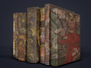 Medieval books row 2 designs 1 and 2 3D Model