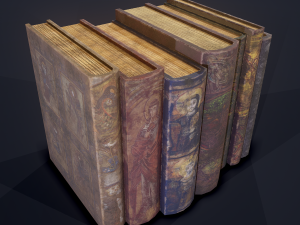 Medieval books row 2 designs 1 and 2 3D Model