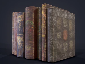 Medieval books row 2 designs 1 and 2 3D Model