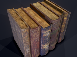 Medieval books row 2 designs 1 and 2 3D Model
