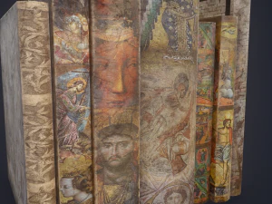 Medieval books row 3 design 1 3D Model