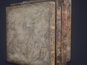 Medieval books row 3 design 1 3D Model