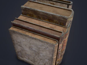 Medieval books row 3 design 1 3D Model