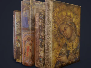 Medieval books row 3 design 2 3D Model
