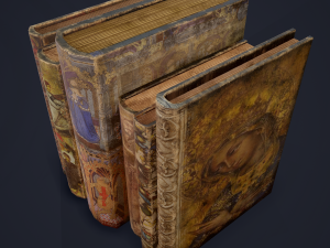 Medieval books row 3 design 2 3D Model