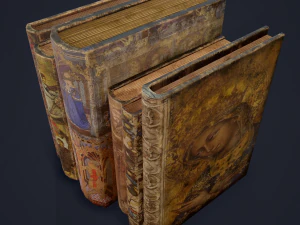 Medieval books row 3 design 2 3D Model