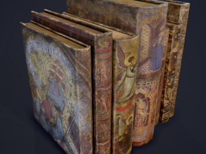 Medieval books row 3 design 2 3D Model